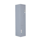 Grey Two-Door L-shaped Office Gym Shed Storage Lockers - 45-Degree Angle
