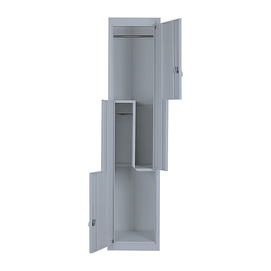 Grey Two-Door L-shaped Office Gym Shed Storage Lockers
