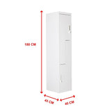 Grey Two-Door L-shaped Office Gym Shed Storage Lockers - Rear View