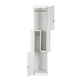 Grey Two-Door L-shaped Office Gym Shed Storage Lockers - Top-Down View