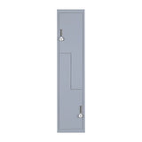 Grey Two-Door L-shaped Office Gym Shed Storage Lockers - Top-Down View