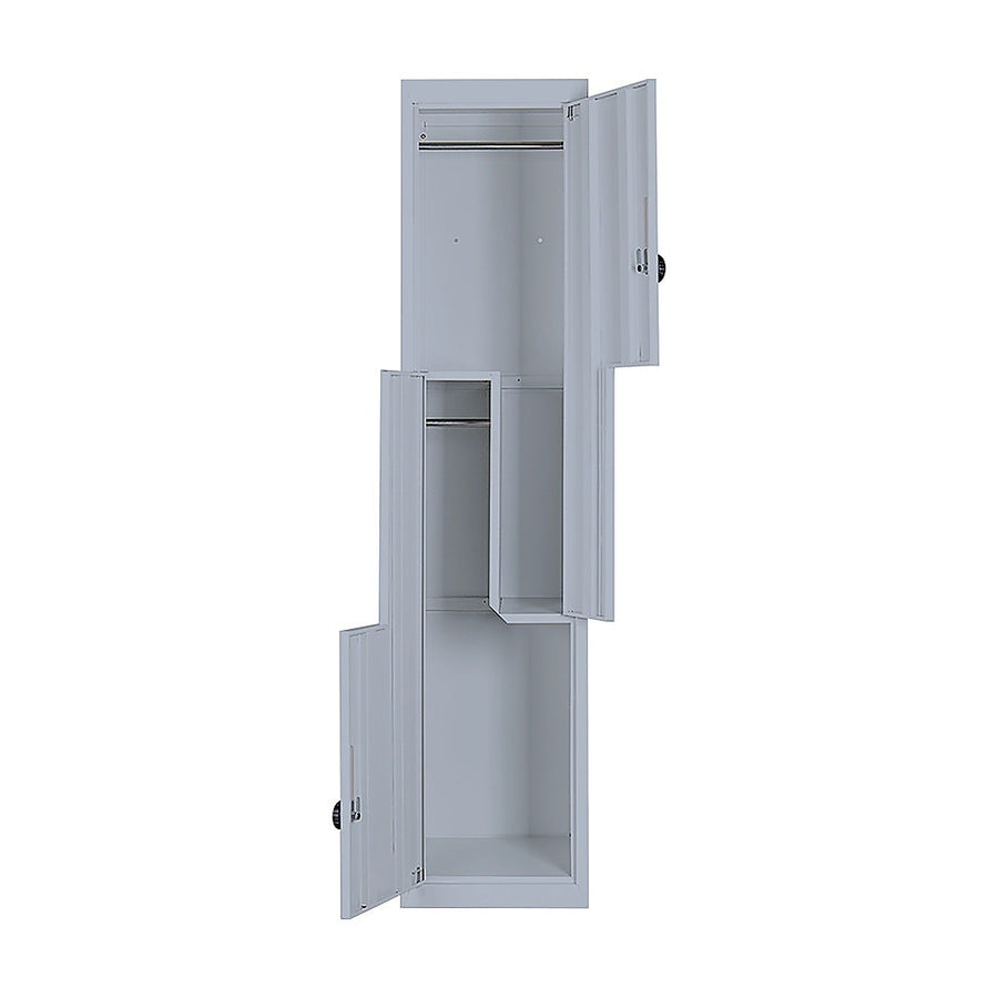 Grey Two-Door L-shaped Office Gym Shed Storage Lockers, image 8