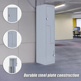 Grey Two-Door L-shaped Office Gym Shed Storage Lockers