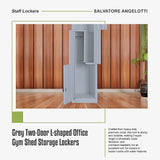 Grey Two-Door L-shaped Office Gym Shed Storage Lockers - Extra Image