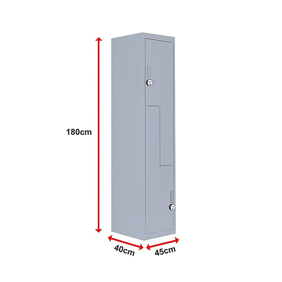 Grey Two-Door L-shaped Office Gym Shed Storage Lockers, image 13