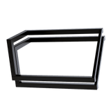 V Shaped Table Bench Desk Legs Retro Industrial Design Fully Welded - Black - 45-Degree Angle