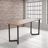 V Shaped Table Bench Desk Legs Retro Industrial Design Fully Welded - Black - Front View