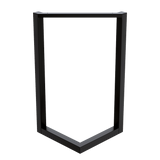 V Shaped Table Bench Desk Legs Retro Industrial Design Fully Welded - Black - Top-Down View