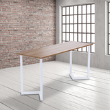 V Shaped Table Bench Desk Legs Retro Industrial Design Fully Welded - White - Front View