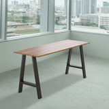 2x Rustic Dining Table Legs Steel Industrial Vintage 71cm - Black - Front View
