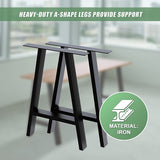 2x Rustic Dining Table Legs Steel Industrial Vintage 71cm - Black - Rear View