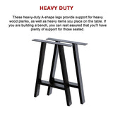 2x Rustic Dining Table Legs Steel Industrial Vintage 71cm - Black - Extra Image