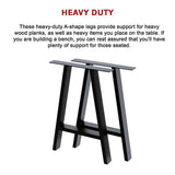 2x Rustic Dining Table Legs Steel Industrial Vintage 71cm - Black - Extra Image