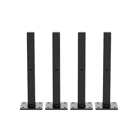 20cm Floating Shelf Brackets Industrial Metal Shelving Supports 4-Pack - Black