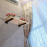 20cm Floating Shelf Brackets Industrial Metal Shelving Supports 4-Pack - Black - Side View
