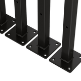 20cm Floating Shelf Brackets Industrial Metal Shelving Supports 4-Pack - Black - 45-Degree Angle