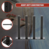 20cm Floating Shelf Brackets Industrial Metal Shelving Supports 4-Pack - Black - Extra Image