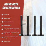 20cm Floating Shelf Brackets Industrial Metal Shelving Supports 4-Pack - Black - Extra Image