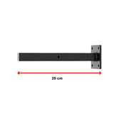 20cm Floating Shelf Brackets Industrial Metal Shelving Supports 4-Pack - Black - Extra Image