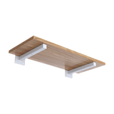 20cm Floating Shelf Brackets Industrial Metal Shelving Supports 4-Pack - White - 45-Degree Angle