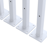 20cm Floating Shelf Brackets Industrial Metal Shelving Supports 4-Pack - White