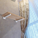 20cm Floating Shelf Brackets Industrial Metal Shelving Supports 4-Pack - White - Close-Up Angle