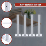 20cm Floating Shelf Brackets Industrial Metal Shelving Supports 4-Pack - White - Extra Image