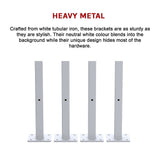 20cm Floating Shelf Brackets Industrial Metal Shelving Supports 4-Pack - White