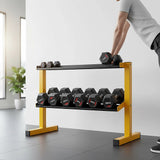 2 Tier Dumbbell Rack for Dumbbell Weights Storage - Low Angle