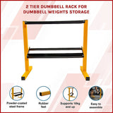 2 Tier Dumbbell Rack for Dumbbell Weights Storage - Side View