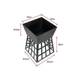 Black Fire Pit Square Log Patio Garden Heater Outdoor Table Top BBQ Camping - Low Angle