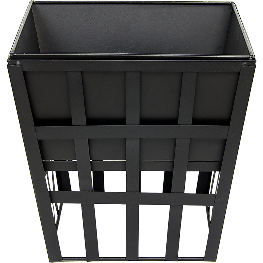 Black Fire Pit Square Log Patio Garden Heater Outdoor Table Top BBQ Camping