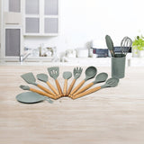 13x Kitchen Utensils for Cooking Baking Silicone Set - Rear View