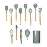 13x Kitchen Utensils for Cooking Baking Silicone Set - Close-Up Angle