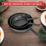 Pre Seasoned Cast Iron Skillet Fry Pan Set 3 Pcs Frying Pan Set - Extra Image