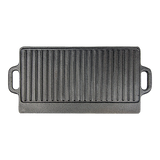 46x22 cm Cast Iron Reversible Griddle Plate BBQ Hob Cooking Grill Pan