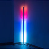 Modern - Colour RGB - Minimalist LED Corner Floor Lamp - White - Mood Lighting - Front View