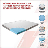 King Cooling Gel Memory Foam Mattress Topper – CertiPUR-US® Certified Foam - Top-Down View