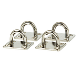 4X M6 304 Stainless Steel Oblong Pad Eye Plate Marine Hardware Staple Hook