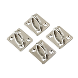 4X M6 304 Stainless Steel Oblong Pad Eye Plate Marine Hardware Staple Hook - 45-Degree Angle