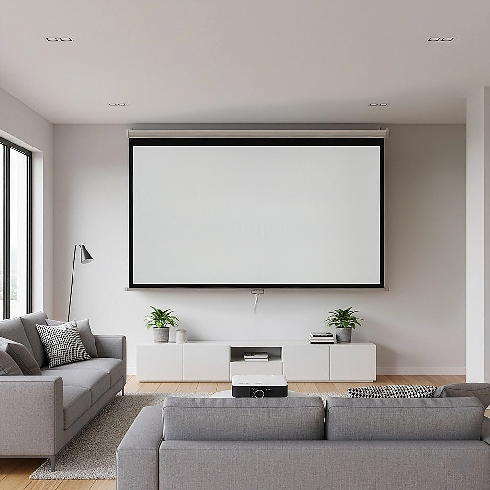 100 Inch 16:9 Manual Pull Down Outdoor Projector Projection Screen Theater Movie