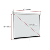 100 Inch 16:9 Manual Pull Down Outdoor Projector Projection Screen Theater Movie - Close-Up Angle