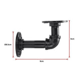 Industrial Black Iron Pipe Bracket Wall Mounted Floating Shelf - Set of 2 - Low Angle