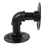 Industrial Black Iron Pipe Bracket Wall Mounted Floating Shelf - Set of 2 - 45-Degree Angle