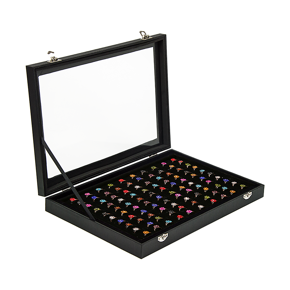 100 Slot Earring Ring Holder Jewellery Necklace Display Storage Gift Box Showcase For Organised Collection