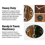 Glow In Dark Wall Clock Luminous Quartz Quiet Wooden Home Decor 30cm - Top-Down View