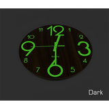Glow In Dark Wall Clock Luminous Quartz Quiet Wooden Home Decor 30cm - Rear View