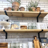Floating Wall Shelf Brackets Heavy Duty Rustic Industrial 4-Pack - Front View