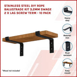 Floating Wall Shelf Brackets Heavy Duty Rustic Industrial 4-Pack - Side View