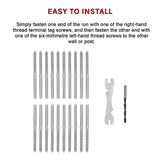 Stainless Steel DIY Rope Balustrade Kit 3.2mm Swage 2 x Lag Screw Term - 10 pack - Extra Image